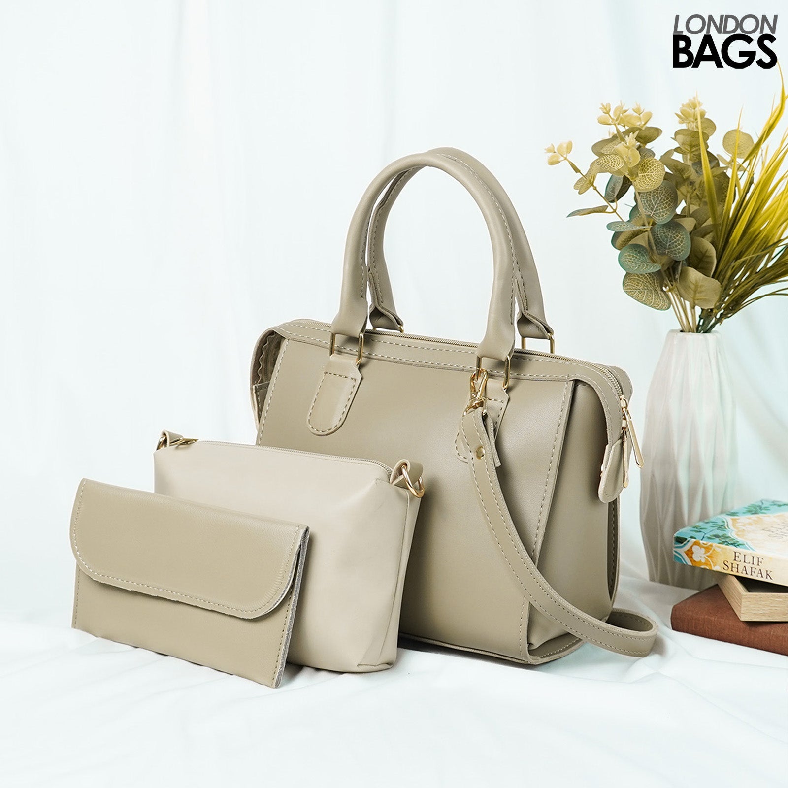 Olive Bag Set of 3 Beige