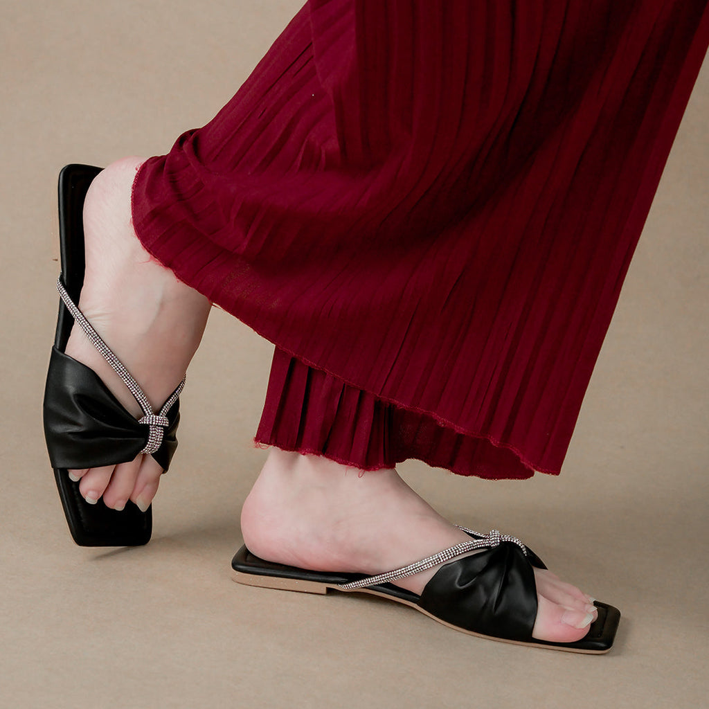 Rhinestone Flats White