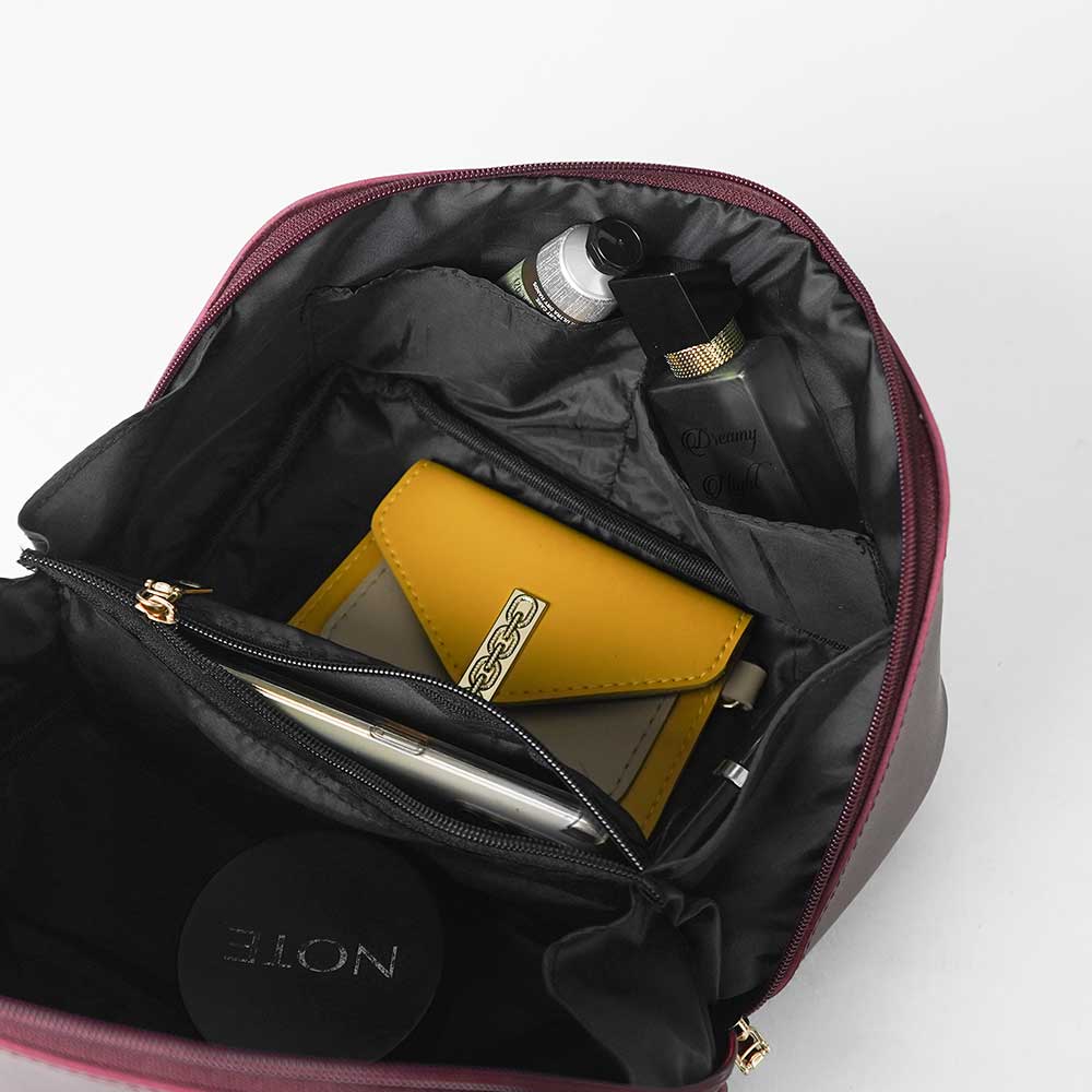 Large Capacity Travel Cosmetic Bag Maroon