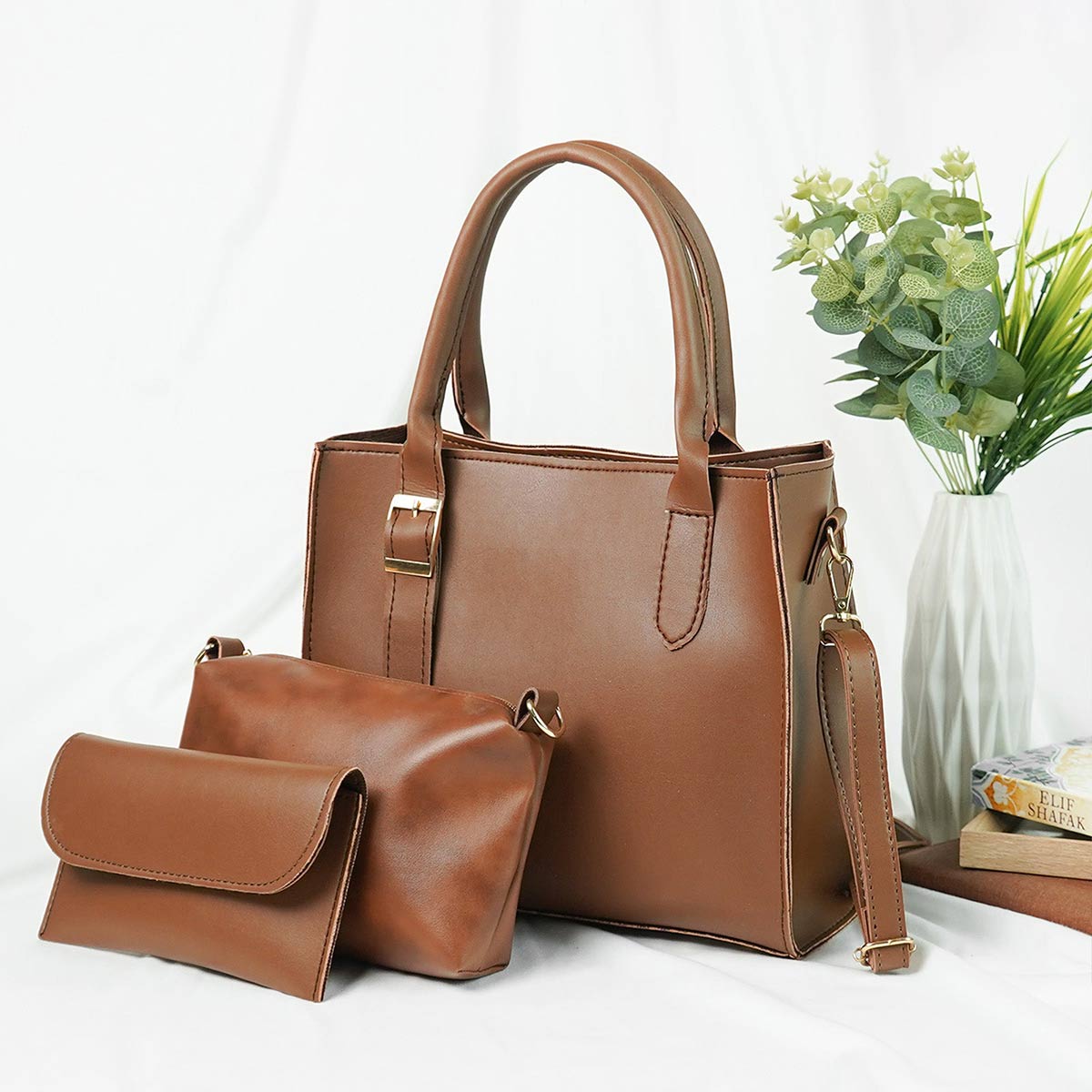 Posh set of 3 Bag brown