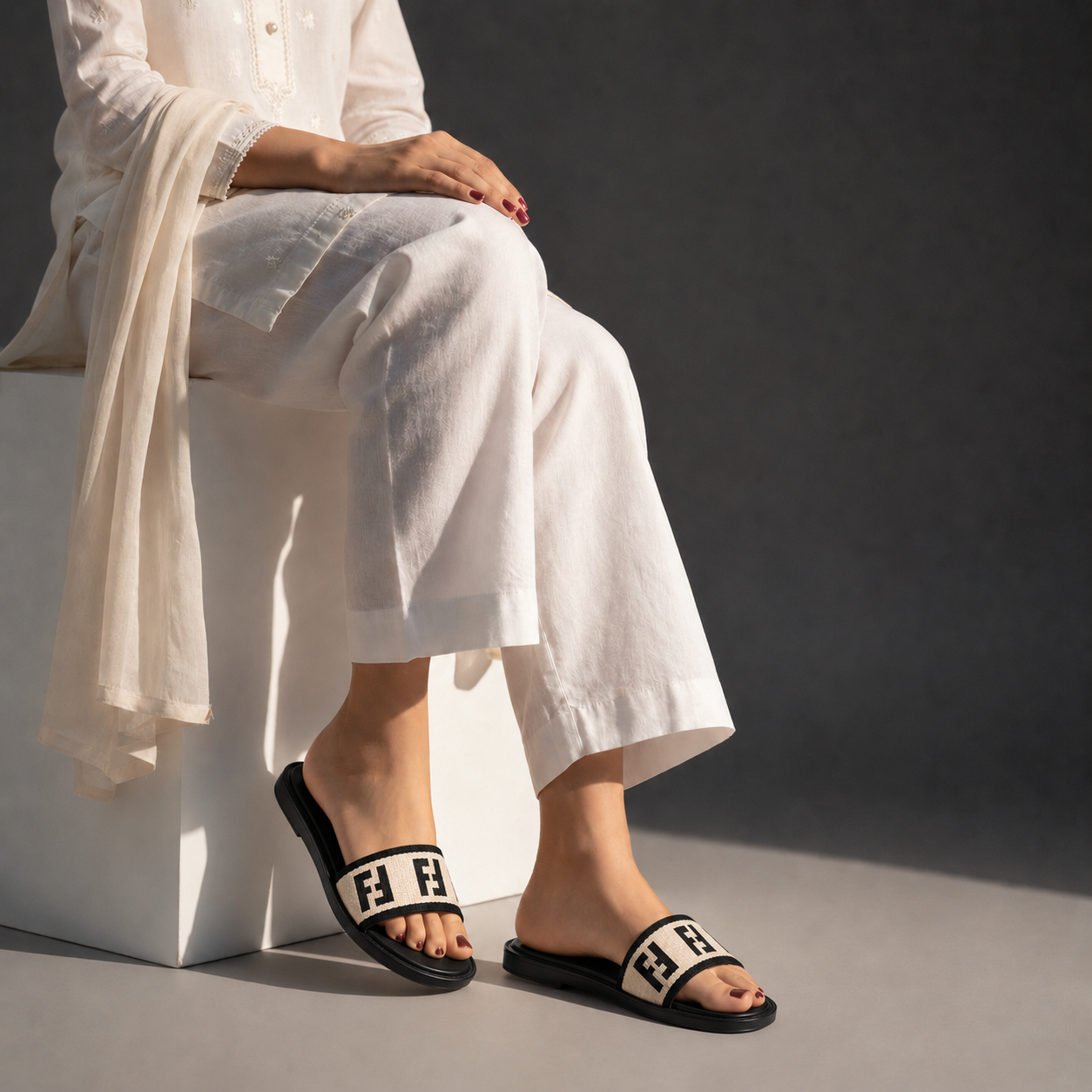 Beige Luxe Slide
