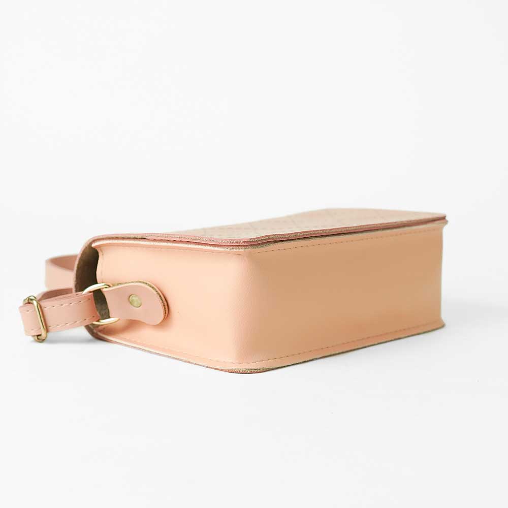 Cross Stitch Crossbody Bag Peach