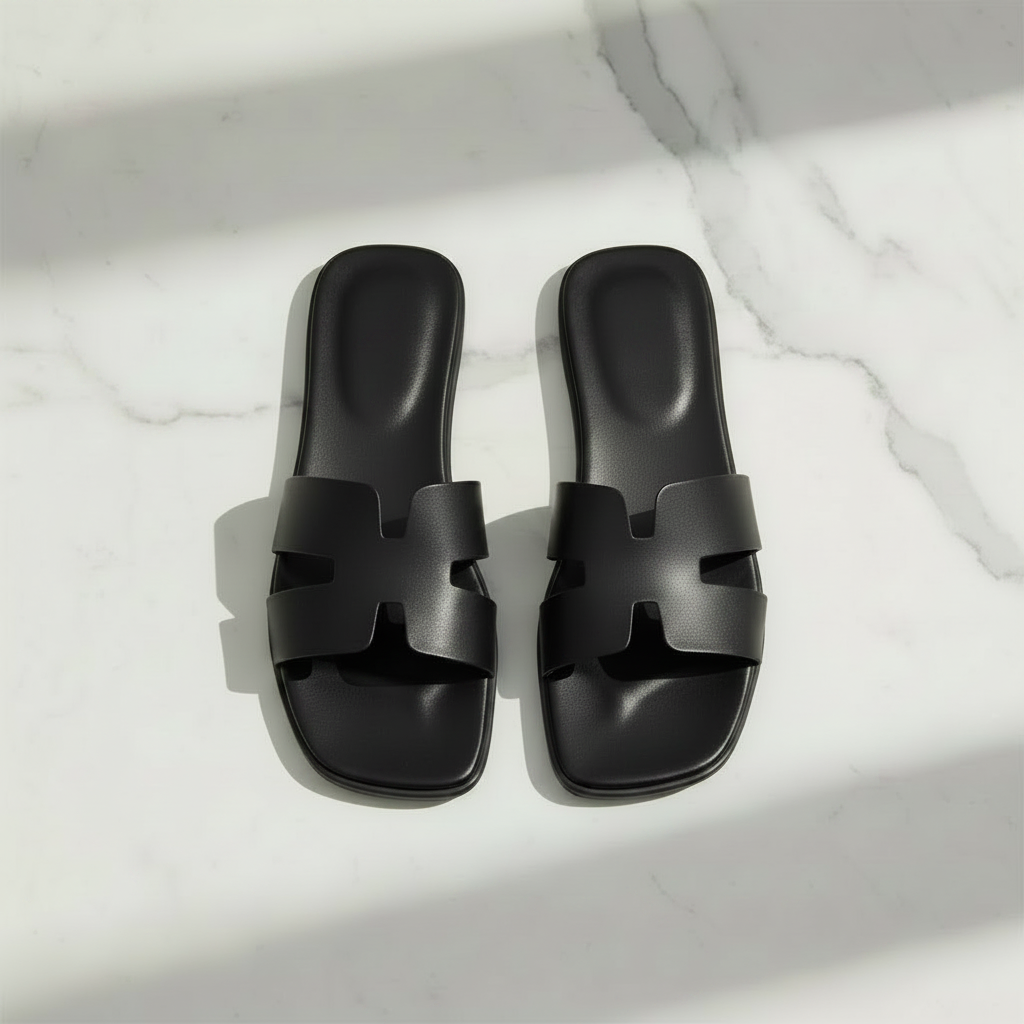 Black H-Strap Slides without Logo